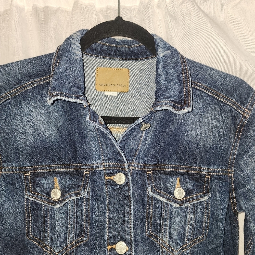 American Eagle Jean Jacket Size Xs - Picture 3 of 9